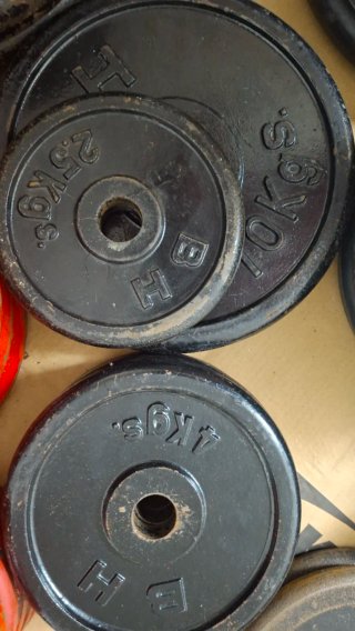 Discos Pesas y barras de Gimnasio