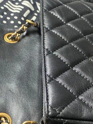 Bolso Chanel Negro Piel Acolchado