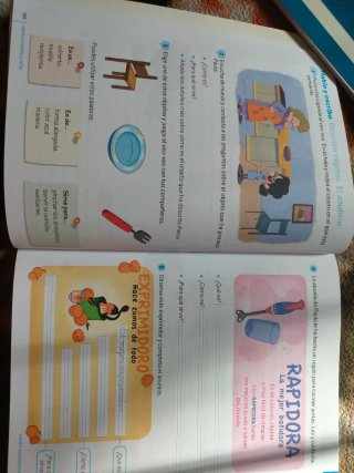 Cartilla de lectura y libro de lengua.