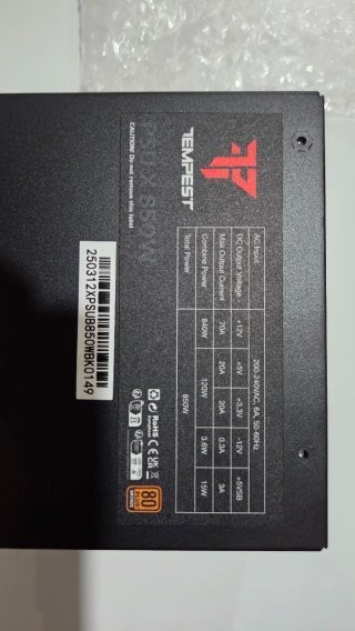 Fuente Alimentación Tempest PSU X 850W