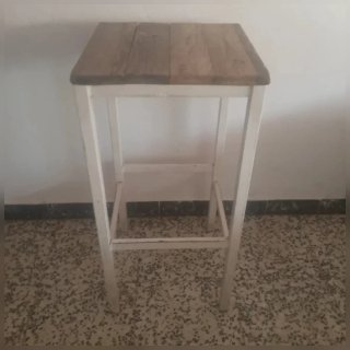 Taburete alto madera y metal