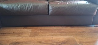 Sofá Chaise Longue de Cuero Marrón