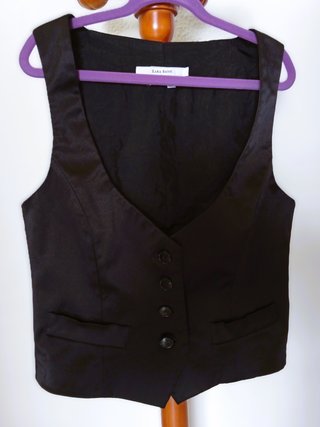 Chaleco Zara Satén Negro