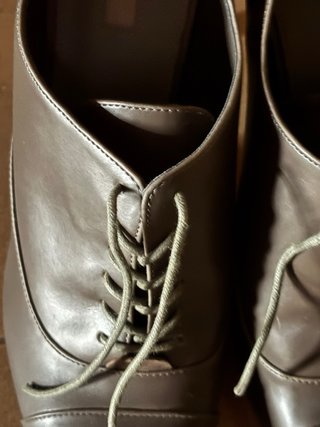 Botines Zara Tacon Cordones Marrones/Grises