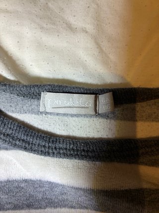 Pijama largo rayas y gris niño
