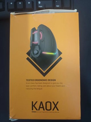 Ratón Vertical Gaming Krom Kaox RGB Óptico Negro