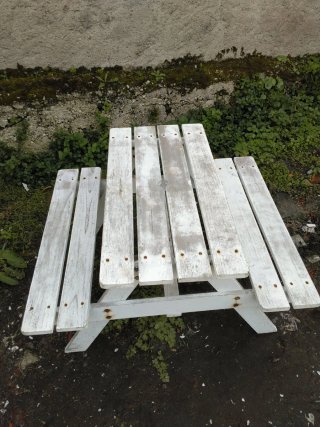 Mesa picnic infantil madera blanca