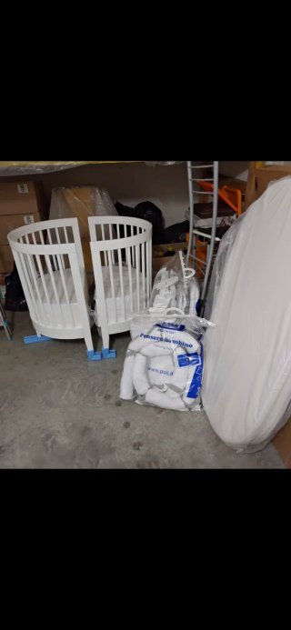 Culla Trasformabile Pali Bianca + Kit Tessile