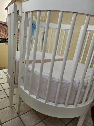 Culla Trasformabile Pali Bianca + Kit Tessile
