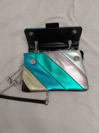Bolso bandolera metalizado multicolor