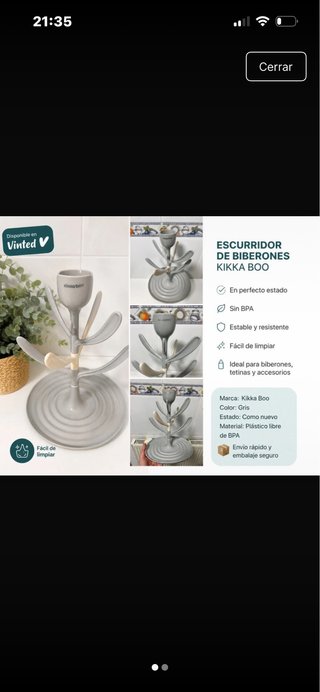 Escurridor Biberones Kikka Boo Gris