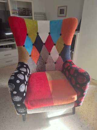 Sillón butaca Patchwork Multicolor Madera