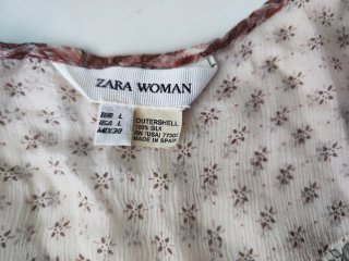 Blusa Zara Seda Vintage Transparente