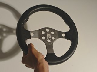 Volante deportivo cuero y metal