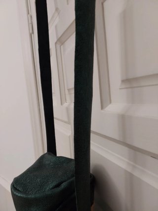Bolso artesanal flecos verde