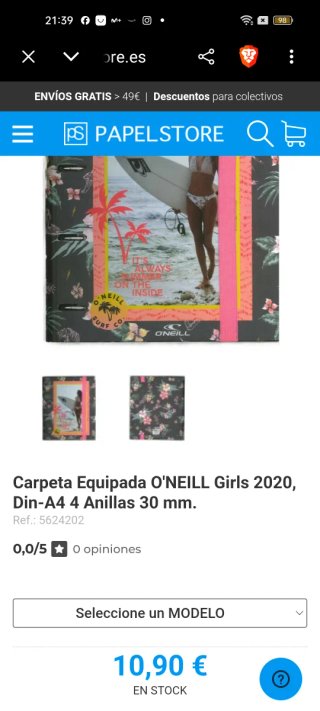 Carpeta O'Neill Verano Surf