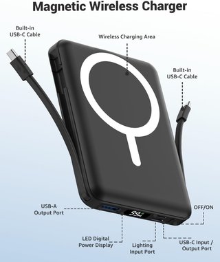 Cargador Portátil 10000mAh Magsafe Inalámbrico