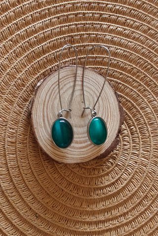Conjunto Pulsera y Pendientes Verdes