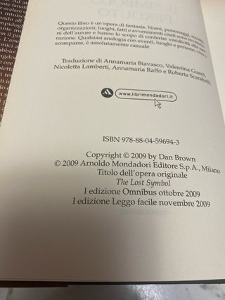 Il simbolo perduto. Ediz. a caratteri grandi