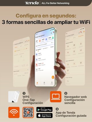 Tenda AX3000 Extensor WiFi 6 Dual-Band