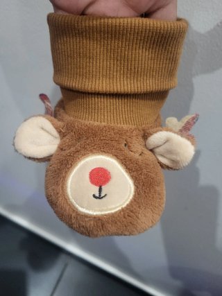 Pantufas Criança Renas Castanhas tamanho 20