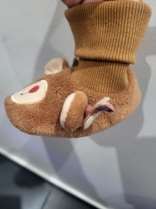 Pantufas Criança Renas Castanhas tamanho 20