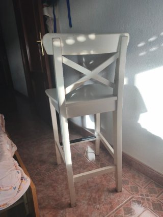 Taburete Alto Ikea Madera Blanco