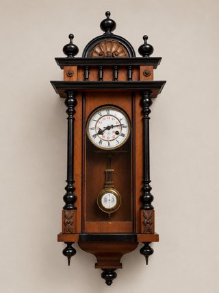 Reloj de pared antiguo de madera