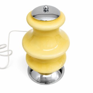 Candeeiro de mesa opalino vidro e metal