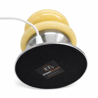Candeeiro de mesa opalino vidro e metal
