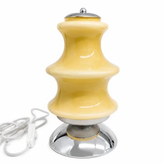 Candeeiro de mesa opalino vidro e metal