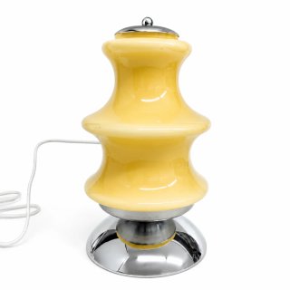 Candeeiro de mesa opalino vidro e metal