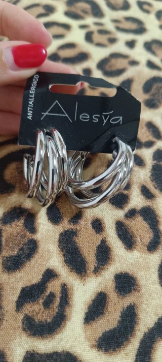 Orecchini Cerchio Triplo Argento Alysia