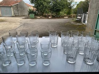 Lote de vasos de cristal variados