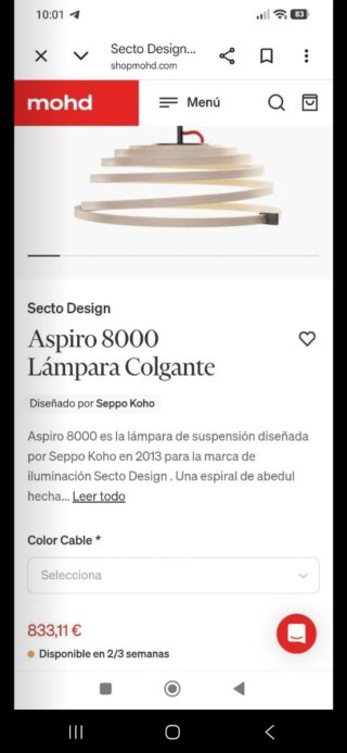 Secto Desing ( Aspiro 8000) 2 lámparas de diseño