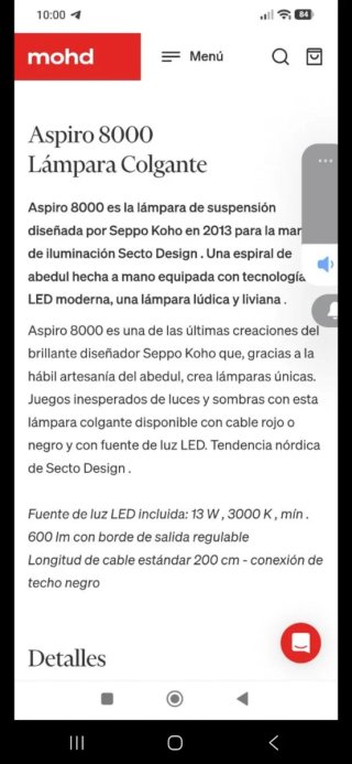 Secto Desing ( Aspiro 8000) 2 lámparas de diseño