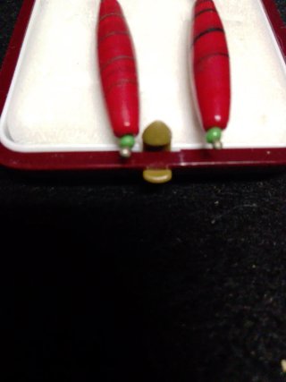 Pendientes Majorica Plata Antigua Rojo