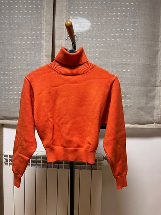 Jersey Zara cuello alto naranja Talla S