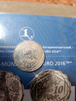 Moneda 10 Euro UEFA EURO 2016 Francia Plata