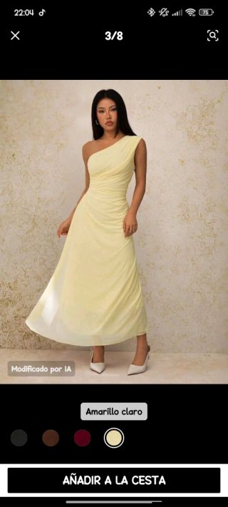 Vestido amarillo claro de fiesta