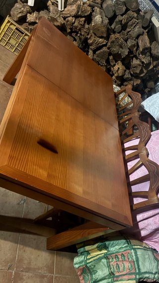 Mesa comedor de madera maciza, opcional + 6 sillas