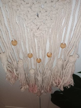 Tapiz Macramé Beige y Rosa