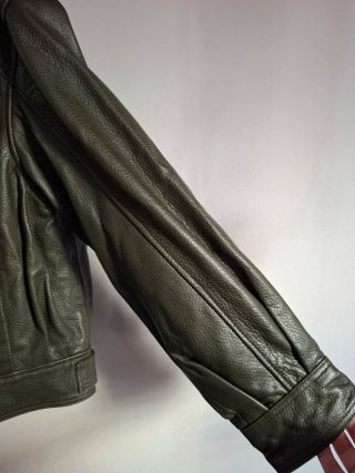 Cazadora Zara verde botella oversize 100% piel