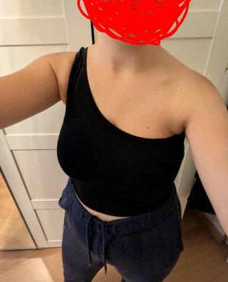 Top Subdued negro una manga Talla M