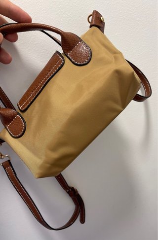 Bolsa Longchamp Le Pliage Mini Bege/Castanha