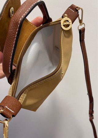 Bolsa Longchamp Le Pliage Mini Bege/Castanha
