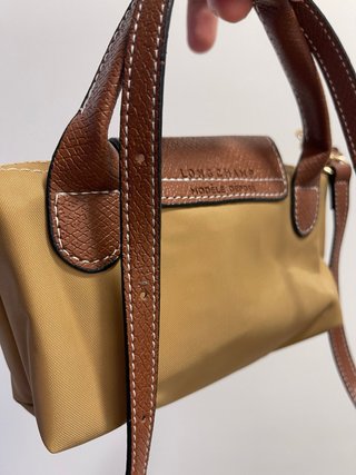 Bolsa Longchamp Le Pliage Mini Bege/Castanha