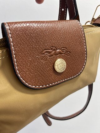 Bolsa Longchamp Le Pliage Mini Bege/Castanha