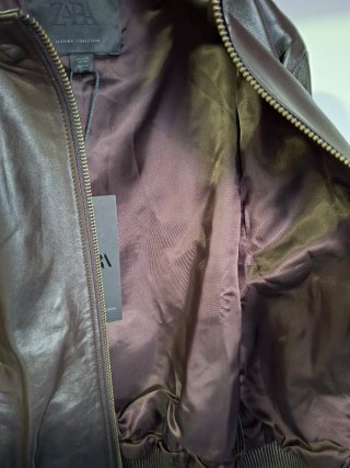 Cazadora Bomber Zara Marrón Café Talla M