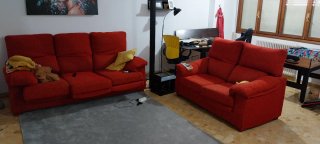 Sofás 3 y 2 plazas rojo Se hacen cama